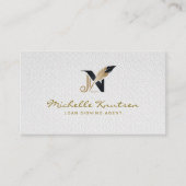 白モダン金ゴールド公証人ローン署名業者 名刺 (正面)