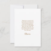 白モダン金ゴールド写真卒業 サンキューカード (裏面)