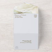 白モダン金ゴールド大理石エレガントな結婚式 オールインワン招待状 (外側)