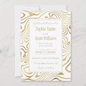 白モダン金ゴールド大理石抽象芸術 (正面)