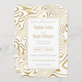 白モダン金ゴールド大理石抽象芸術 (正面/裏面)