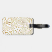 白モダン金ゴールド大理石抽象芸術 ラゲッジタグ (裏面横)