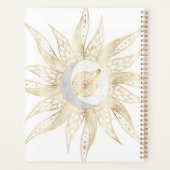 白モダン金ゴールド太陽ムーンプラネットユニバースマンダラ プランナー手帳 (裏面)