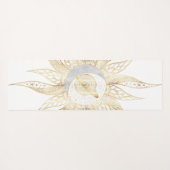 白モダン金ゴールド太陽ムーンプラネットユニバースマンダラ ヨガマット (裏面(横))