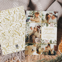 白モダン金ゴールド数々の写真メリークリスマス