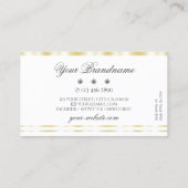 白モダン金ゴールド縁どスパークルエレガントダイヤモンド 名刺 (裏面)