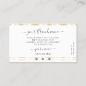 白モダン金ゴールド縁どスパークルダイヤモンド追加ロゴ 名刺 (裏面)