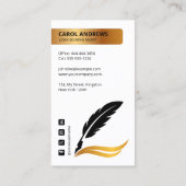 白モダン金ゴールド貸付け契約代理公証書公証人 名刺 (裏面)