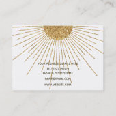 白モダン金ゴールド輝く太陽 名刺 (裏面)