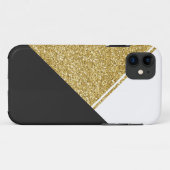 白モダン金ゴールド黒の三角形 Case-Mate iPhoneケース (裏面(横))