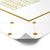 白モダン金フォイル効果のテー結婚ブル計画 ポスター (角)