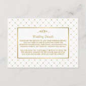 白モダン金フォイル効果の結婚詳細 エンクロージャーカード (正面)