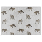 白モダン金豹のジャングル動物 カッティングボード (正面)