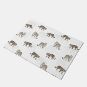 白モダン金豹のジャングル動物 ドアマット (アングル)