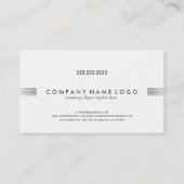 白モダン銀のパタストライプーン 名刺 (裏面)