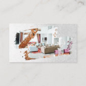 白モダン銀箔ブラシストロークのロゴ写真 名刺 (裏面)