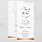 白モダン銅結婚式 プログラム (正面/裏面)