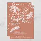 白モダン雪水彩松 招待状 (正面/裏面)