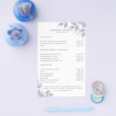 白モダン青の葉 チラシ (シングル)