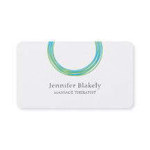 白モダン青ティール（緑がかった色）エネルギーサークル