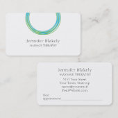白モダン青ティール（緑がかった色）エネルギーサークル 予約カード (正面/裏面)
