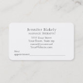 白モダン青ティール（緑がかった色）エネルギーサークル 予約カード (裏面)