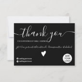 白モダン順のミニマル感謝してい黒番 サンキューカード (正面)
