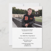 白モダン額写真卒業パーティー 招待状 (裏面)