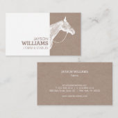 白モダン馬の農家プリント 名刺 (正面/裏面)