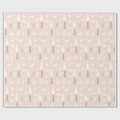 白モダン鹿の森の模様 ラッピングペーパー (フラット)