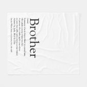 白モダン黒おもしろいカッコいい兄 フリースブランケット (正面(横))