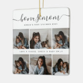 白モダン黒かわいいフォトマザーズ・デイ セラミックオーナメント (左)