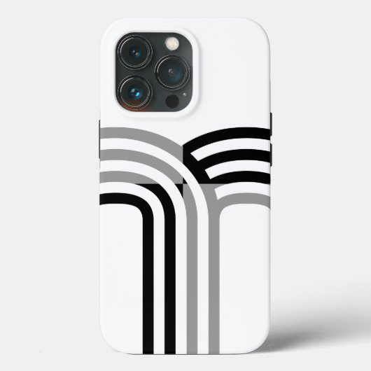白モダン黒のイニシャルパタモノトーンのーン Case-Mate iPhoneケース (裏面)