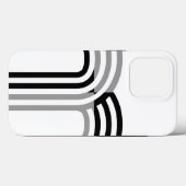 白モダン黒のイニシャルパタモノトーンのーン Case-Mate iPhoneケース (裏面 (横))