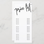 白モダン黒のサービス価格メニュー メニュー (正面/裏面)