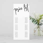 白モダン黒のサービス価格メニュー メニュー (スタンド正面)