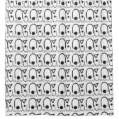 白モダン黒のシャワーカーテン シャワーカーテン (正面)