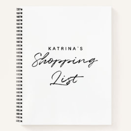白モダン黒のショッピングシンプルリスト ノートブック