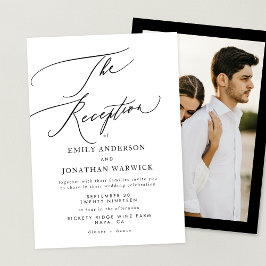 白モダン黒のシンプル結婚披露宴 招待状