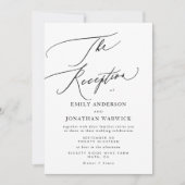 白モダン黒のシンプル結婚披露宴 招待状 (正面)