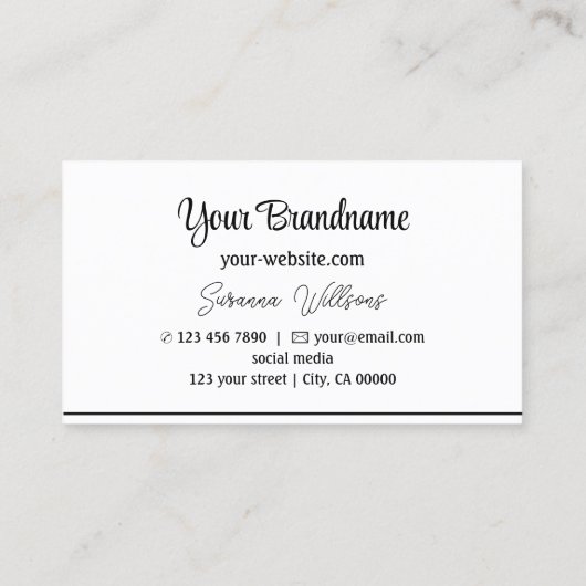 白モダン黒のストライププロフェッショナル 名刺 (裏面)