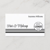 白モダン黒のストライププロフェッショナル 名刺 (正面)