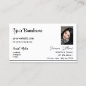 白モダン黒のストライププロフェッショナル 名刺 (裏面)