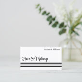 白モダン黒のストライププロフェッショナル 名刺 (スタンド正面)