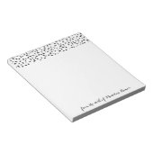 白モダン黒のダルマの斑点 ノートパッド (アングル)