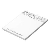 白モダン黒のダルマの斑点 ノートパッド (回転)