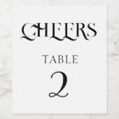 白モダン黒のテーはっきりした結婚ブル番号 ワインラベル (シングルラベル)