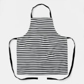 白モダン黒のパタストライプーンエレガント エプロン (正面)