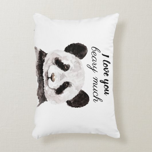 白モダン黒のパンダが大好き アクセントクッション (正面(垂直))