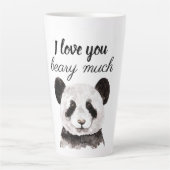 白モダン黒のパンダが大好き カフェラテマグ (正面)